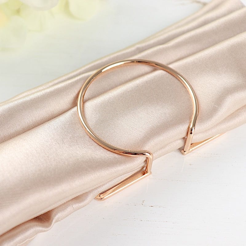 4 Gold Metallic Geometric Circle and Triangle Dinner Napkin Rings