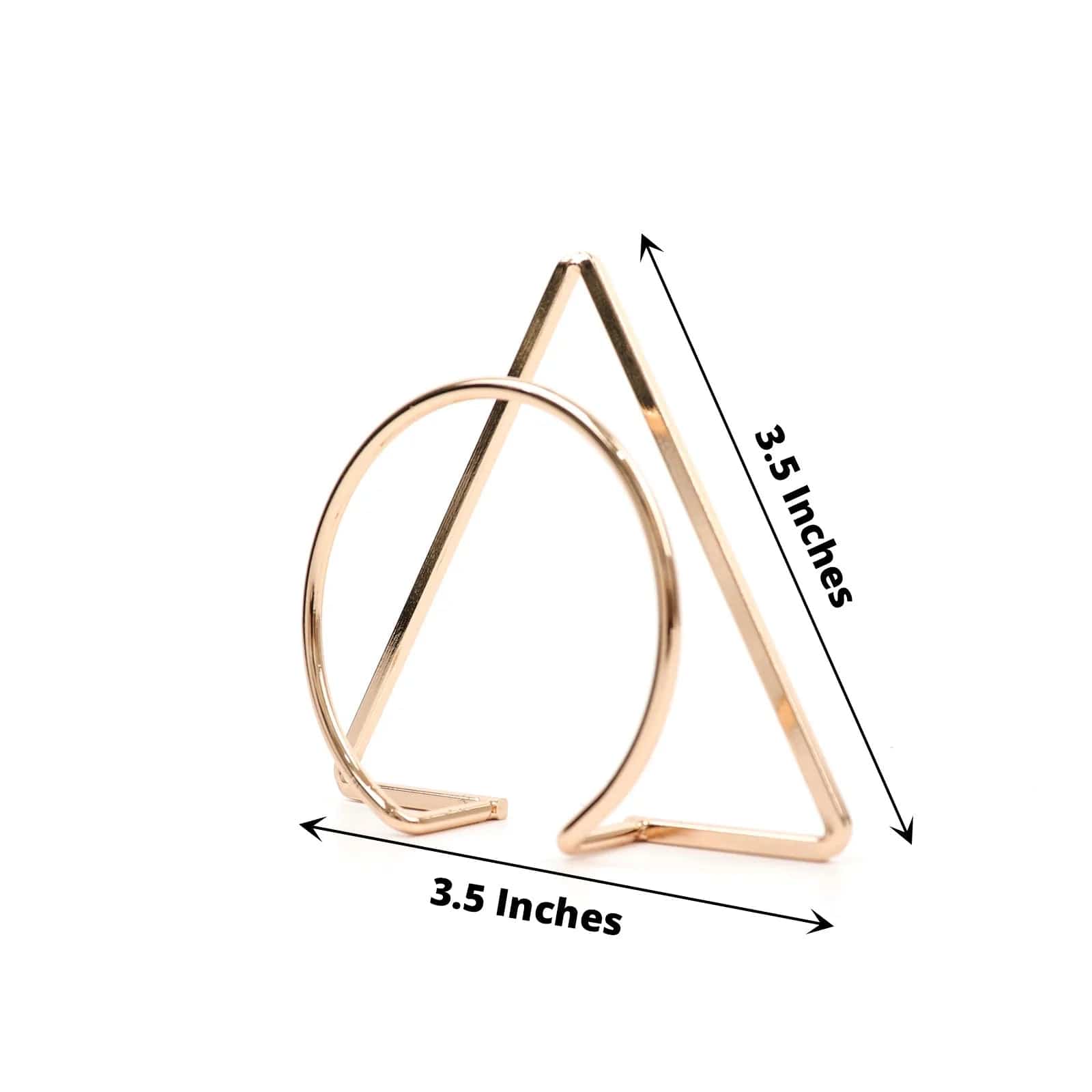 4 Gold Metallic Geometric Circle and Triangle Dinner Napkin Rings
