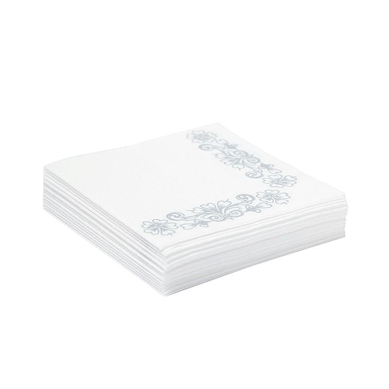 20 pcs 10x10 in Metallic Floral Design Paper Cocktail Napkins