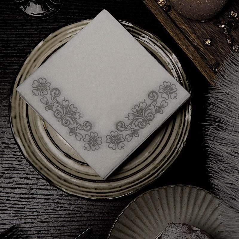 20 pcs 10x10 in Metallic Floral Design Paper Cocktail Napkins