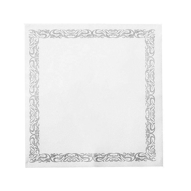20 pcs 10x10 in Metallic Scroll Floral Design Paper Cocktail Napkins