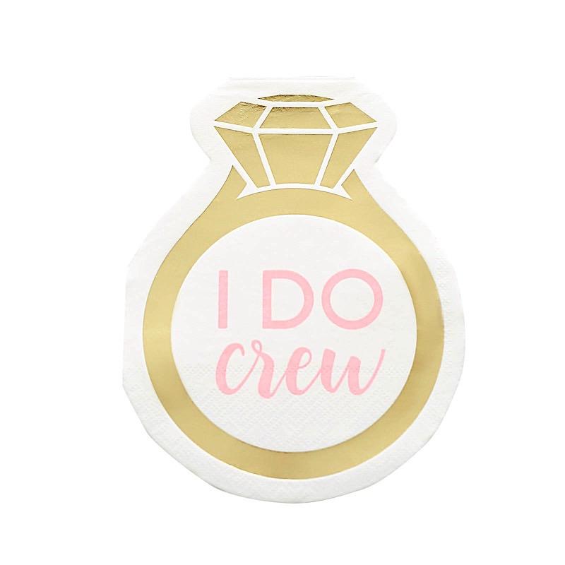 20 Gold 12x10 in Ring Paper Beverage Cocktail Napkins