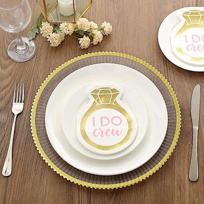 20 Gold 12x10 in Ring Paper Beverage Cocktail Napkins