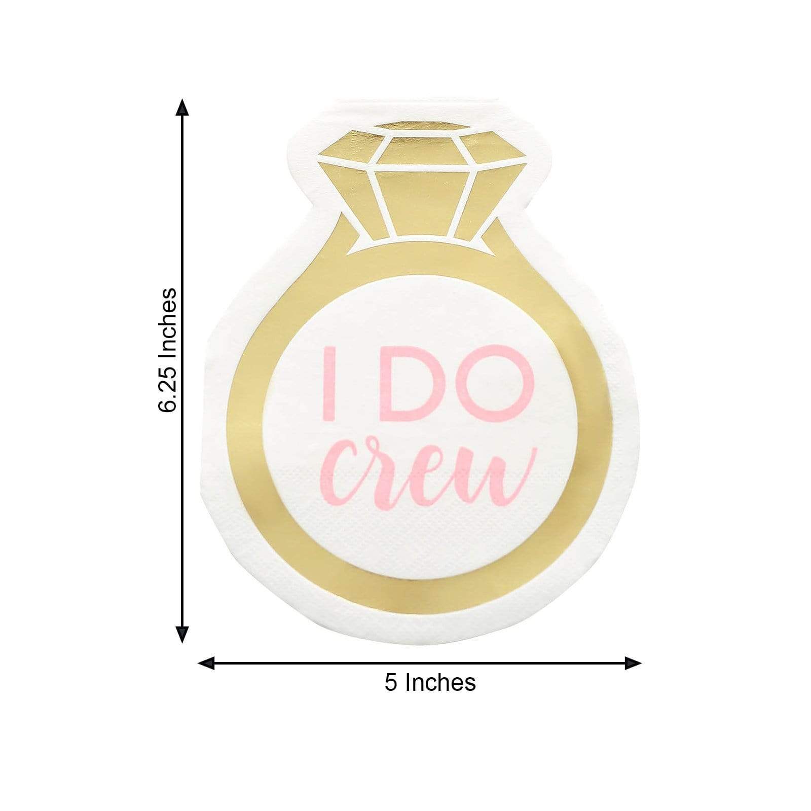 20 Gold 12x10 in Ring Paper Beverage Cocktail Napkins