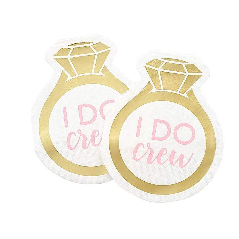 20 Gold 12x10 in Ring Paper Beverage Cocktail Napkins