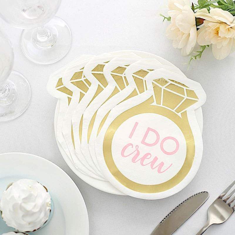 20 Gold 12x10 in Ring Paper Beverage Cocktail Napkins