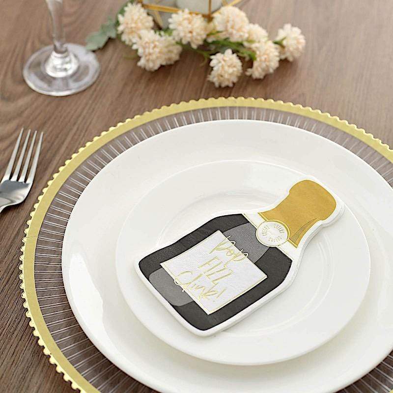 20 Gold 12x10 in Ring Paper Beverage Cocktail Napkins