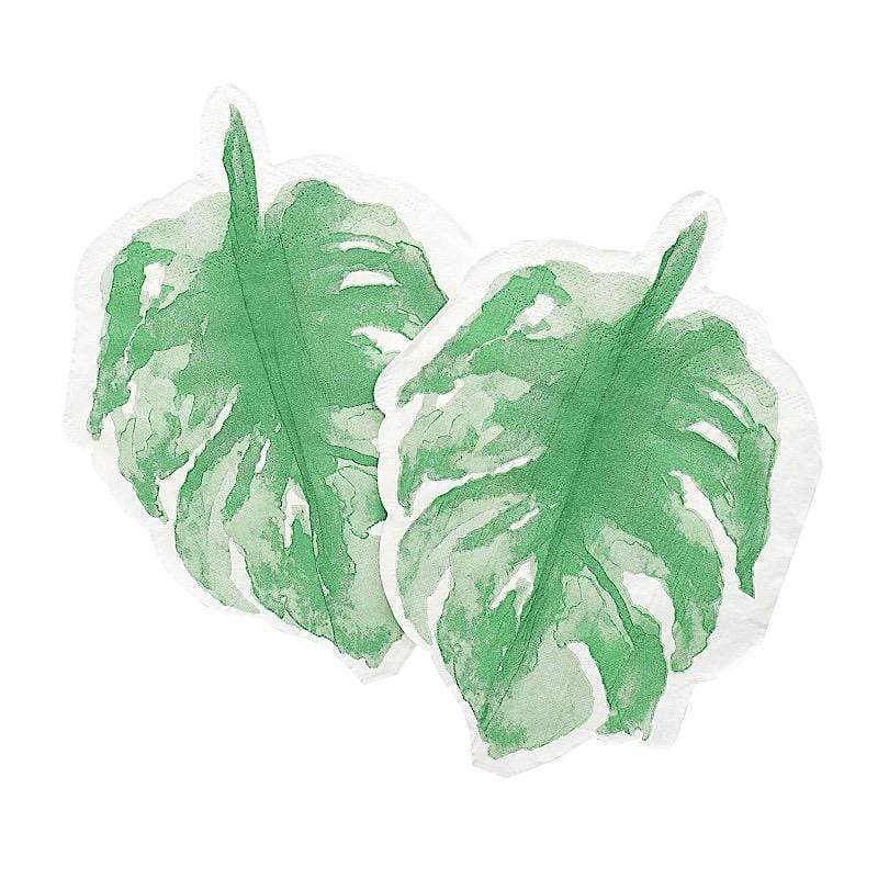 20 Green 12x9 in Leaf Paper Beverage Cocktail Napkins