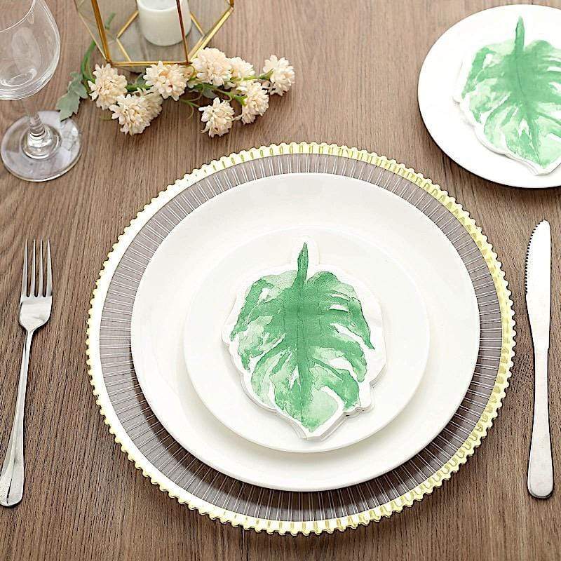 20 Green 12x9 in Leaf Paper Beverage Cocktail Napkins
