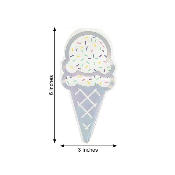 20 Iridescent 12x6 in Ice Cream Paper Beverage Cocktail Napkins