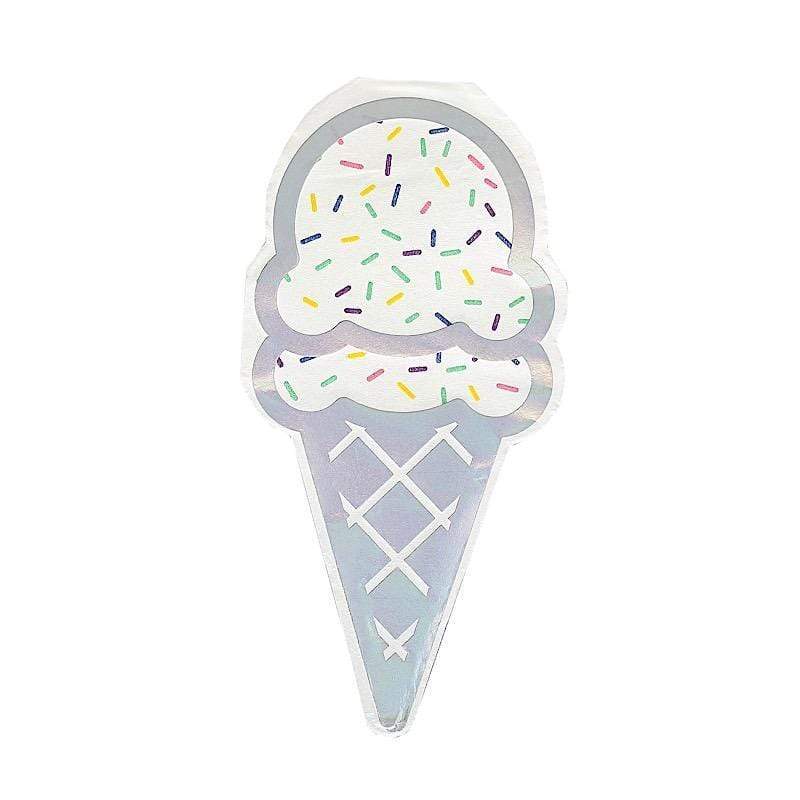 20 Iridescent 12x6 in Ice Cream Paper Beverage Cocktail Napkins