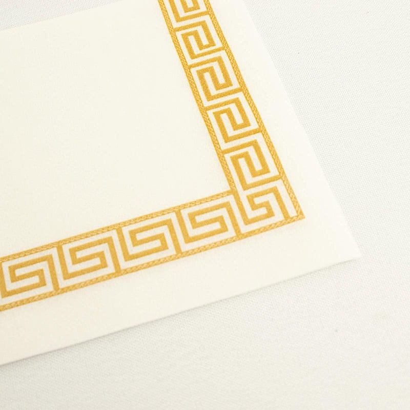 20 pcs 10x10 in Metallic Greek Key Design Paper Cocktail Napkins