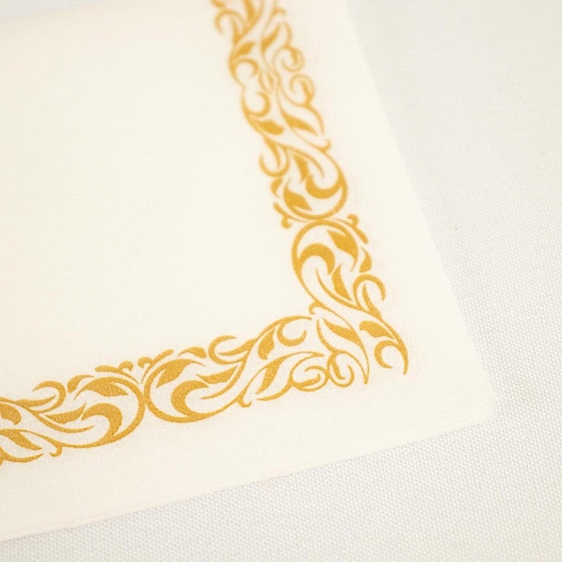 20 pcs 10x10 in Metallic Scroll Floral Design Paper Cocktail Napkins