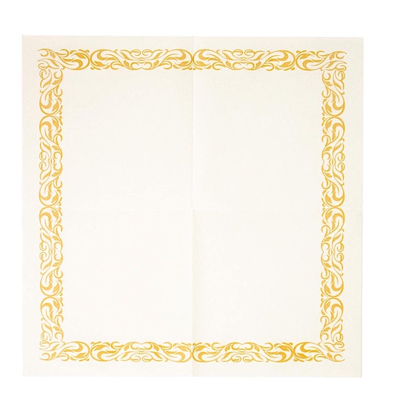 20 pcs 10x10 in Metallic Scroll Floral Design Paper Cocktail Napkins