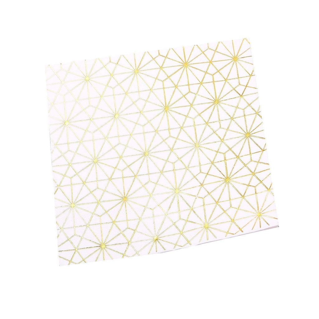 20 pcs 13x13 in Metallic Gold and White Geometric Paper Napkins