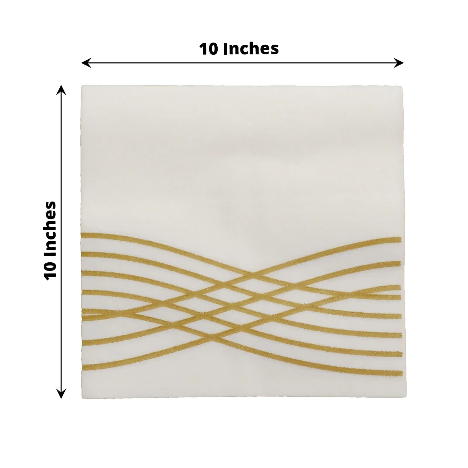 20 Square Premium Airlaid Paper Napkins with Metallic Wave Design