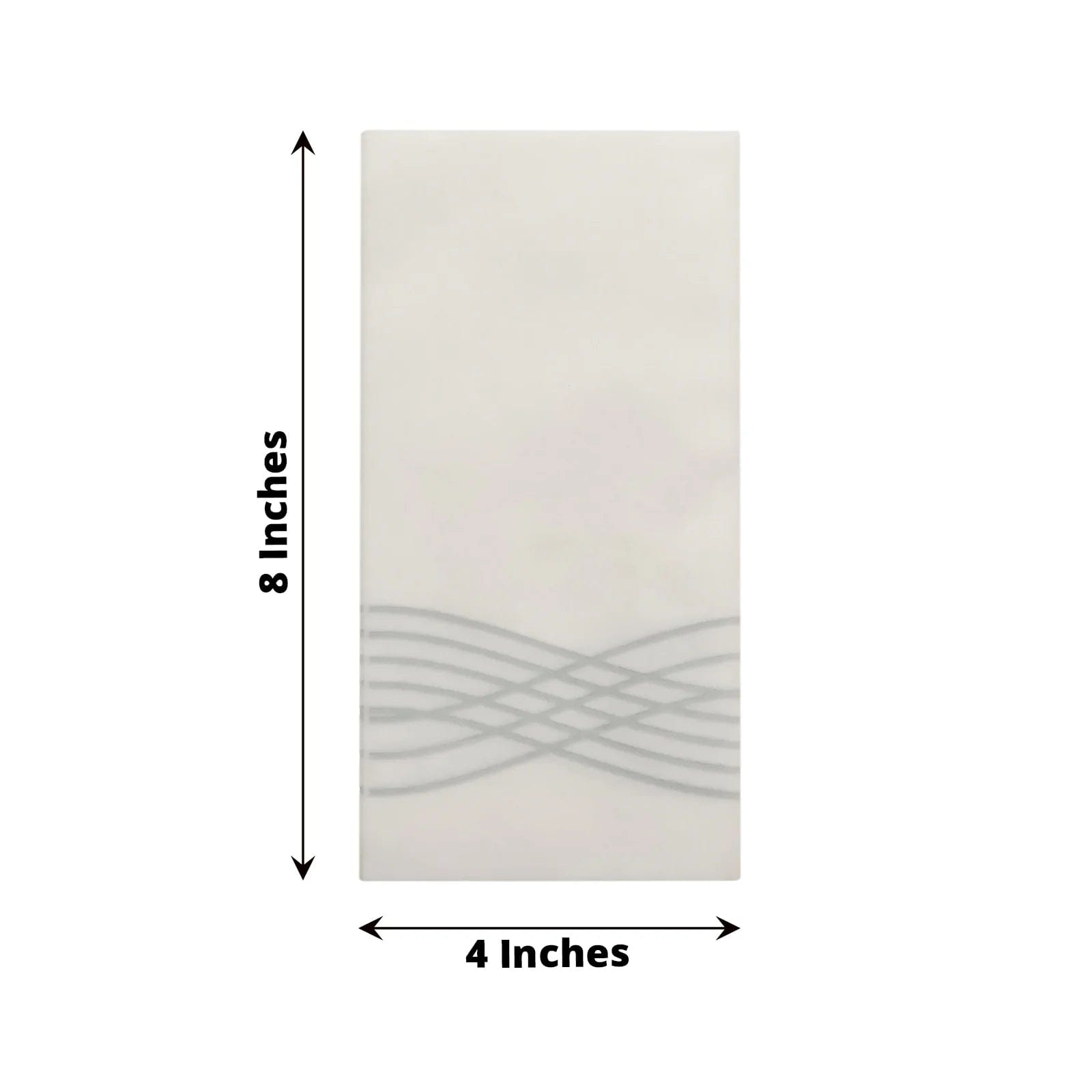 20 White with Metallic Wave Design Airlaid Paper Napkins