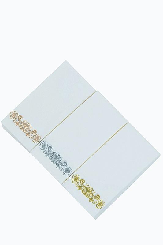 20 White with Rose Gold Metallic Floral Design Airlaid Paper Napkins