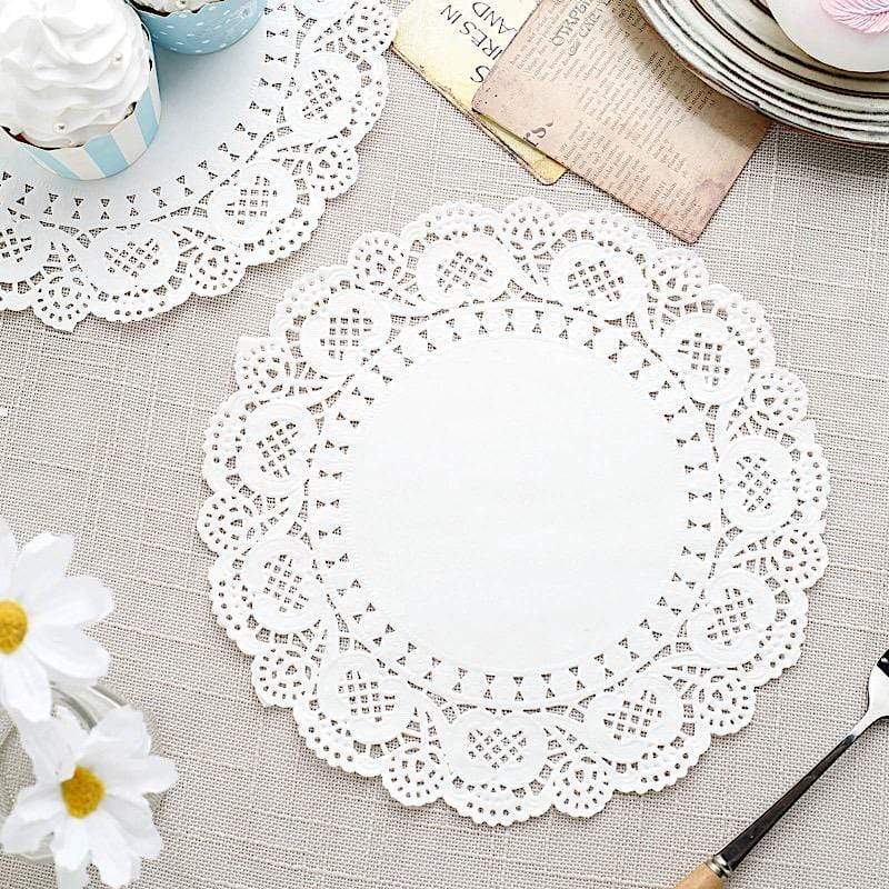 White Lace Paper Doilies - 8 Inch Round Paper Doilies - Disposable Paper  Placemats - For Wedding, Birthday, Cakes, Desserts, Tableware Food  Decoration