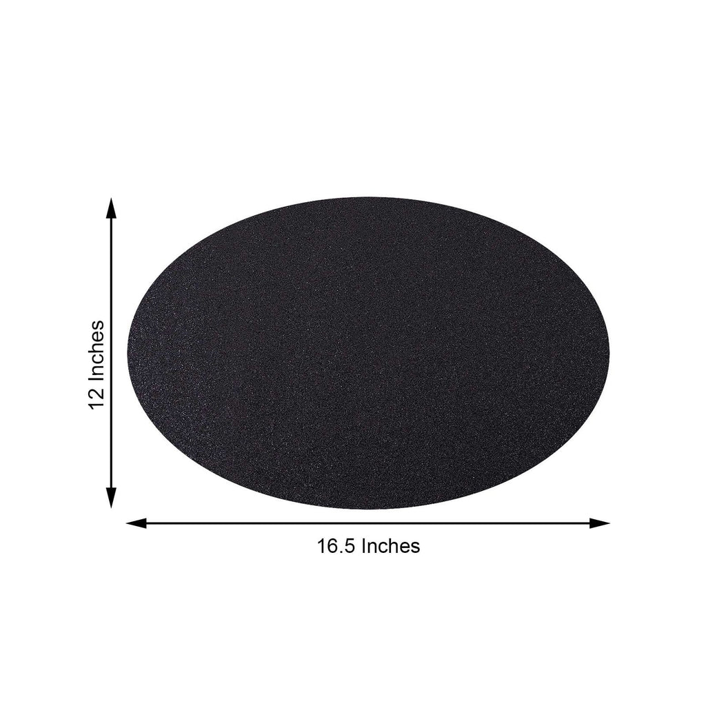 6 pcs 13 in Round Glitter Faux Leather Placemats