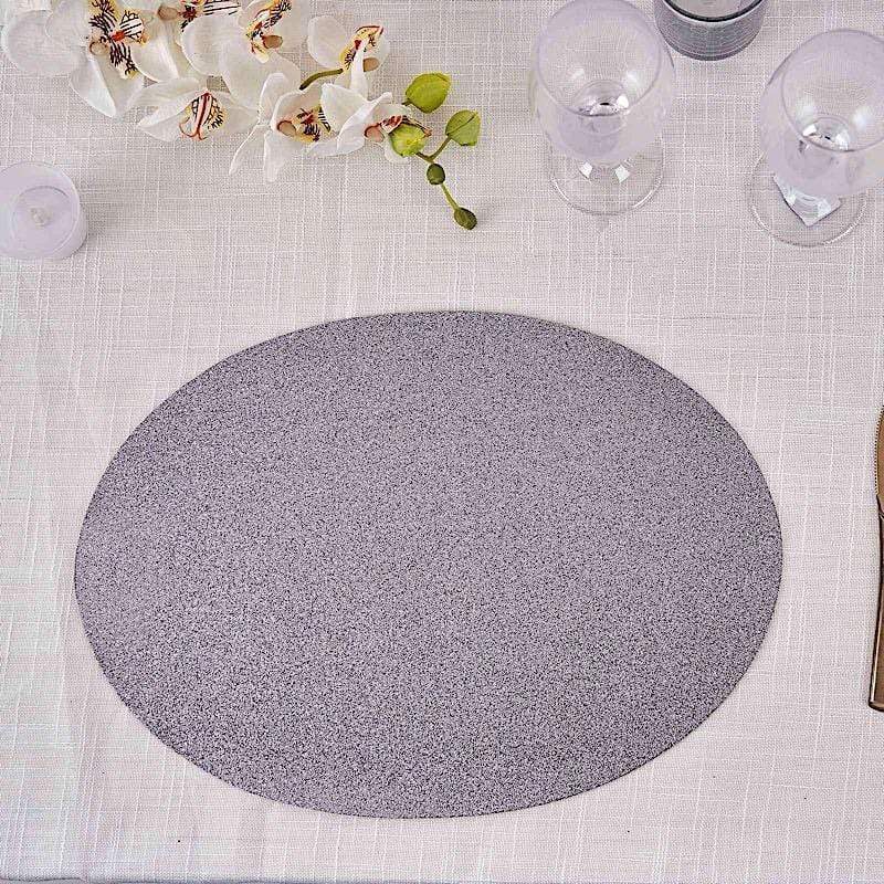 13-Inch Round Glitter Faux Leather PLACEMATS Wedding Party Table Decorations