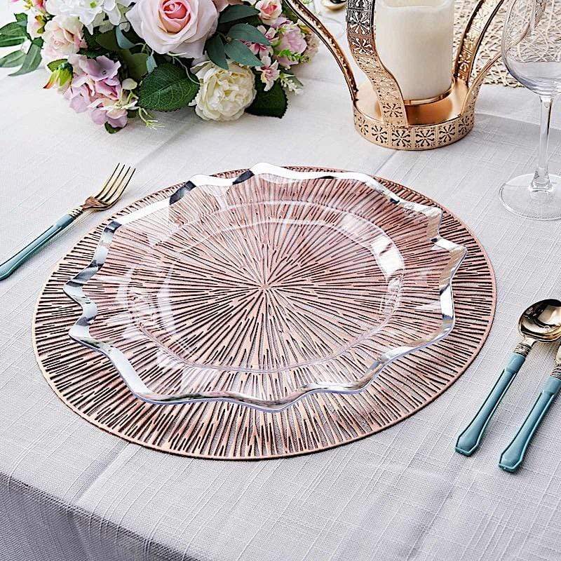 6 pcs 15 in wide Spike Design Round Vinyl Placemats