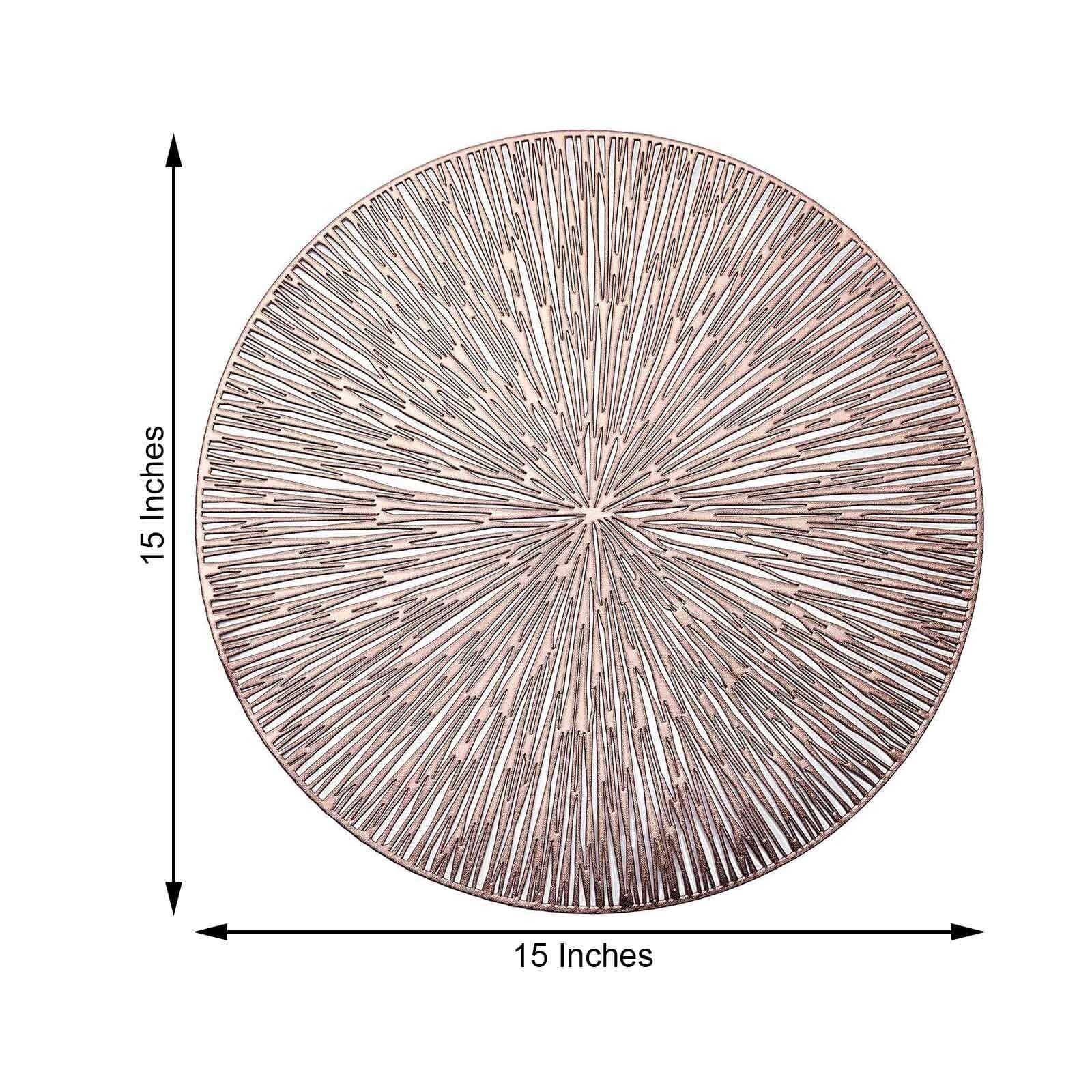 6 pcs 15 in wide Spike Design Round Vinyl Placemats