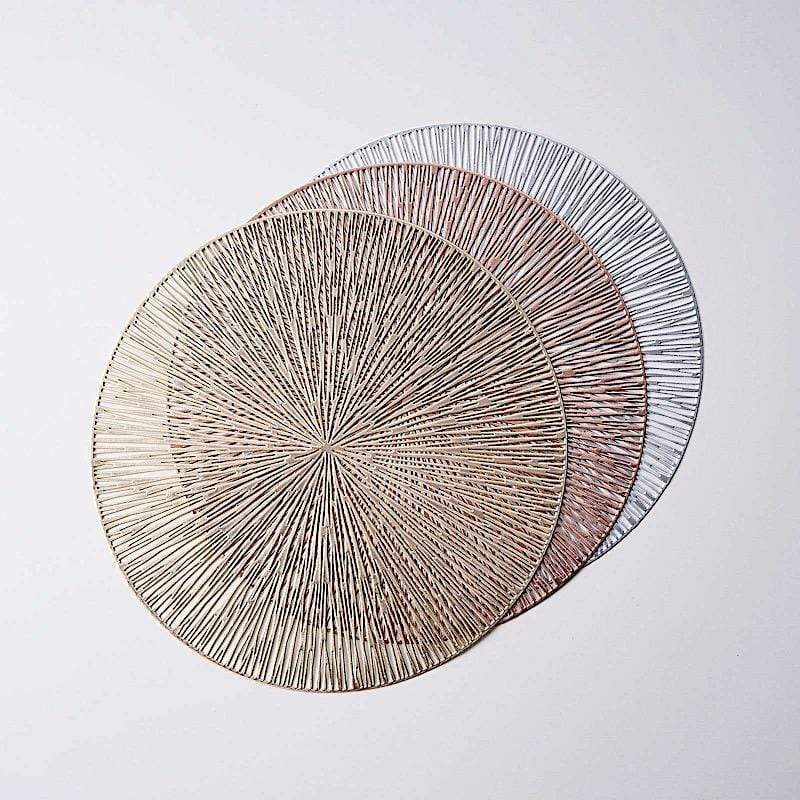 6 pcs 15 in wide Spike Design Round Vinyl Placemats