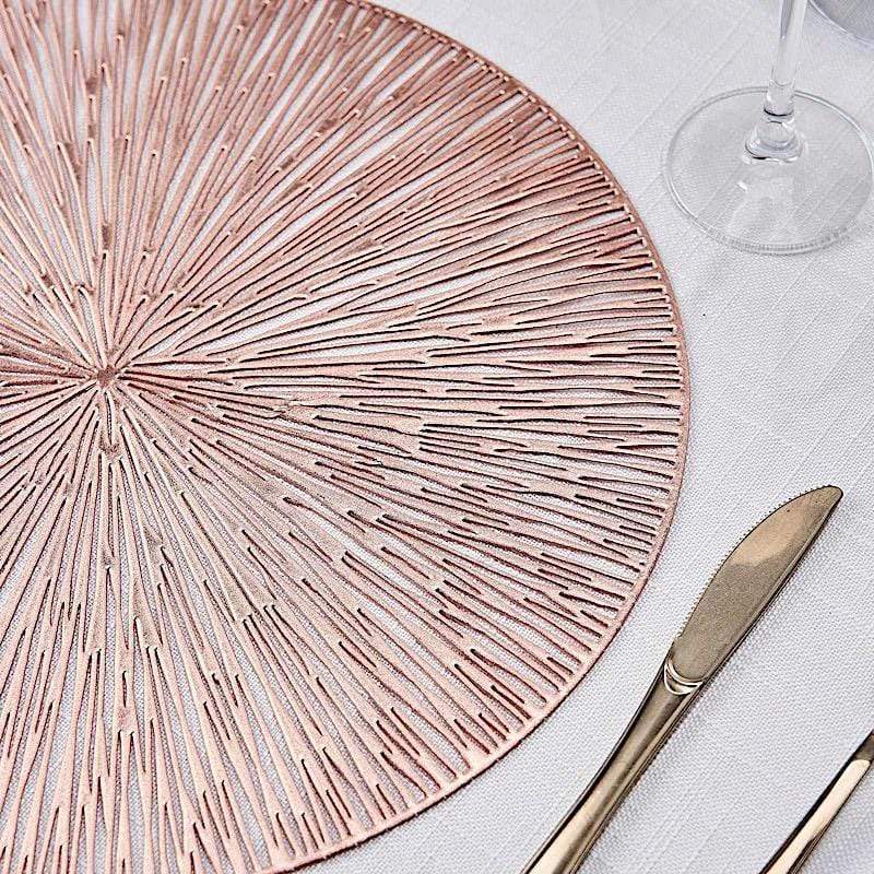 6 pcs 15 in wide Spike Design Round Vinyl Placemats