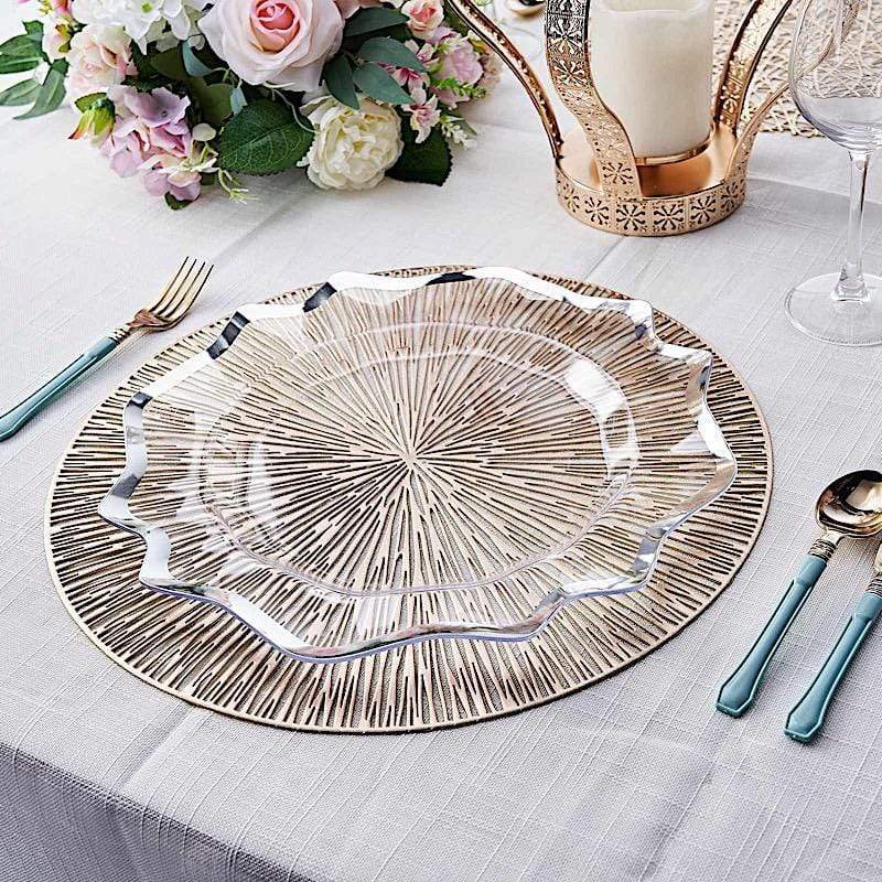 6 pcs 15 in wide Spike Design Round Vinyl Placemats