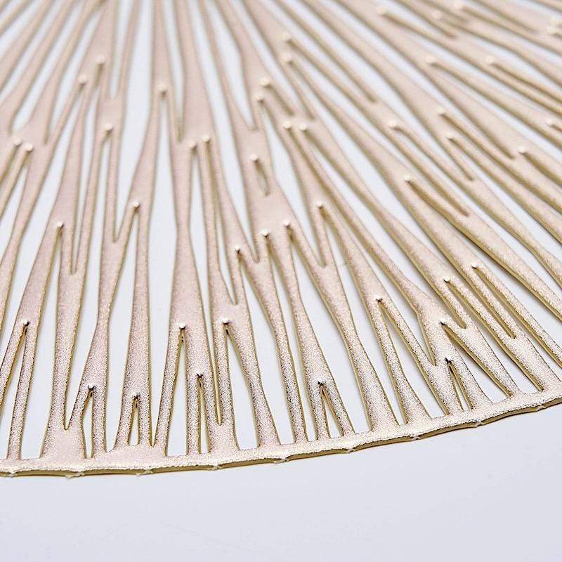 6 pcs 15 in wide Spike Design Round Vinyl Placemats
