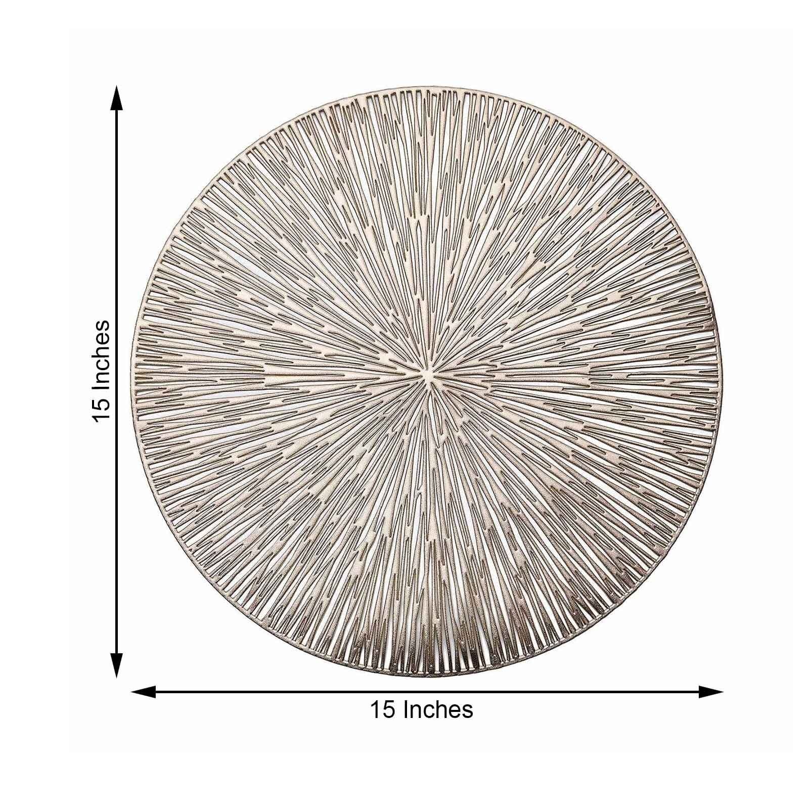 6 pcs 15 in wide Spike Design Round Vinyl Placemats