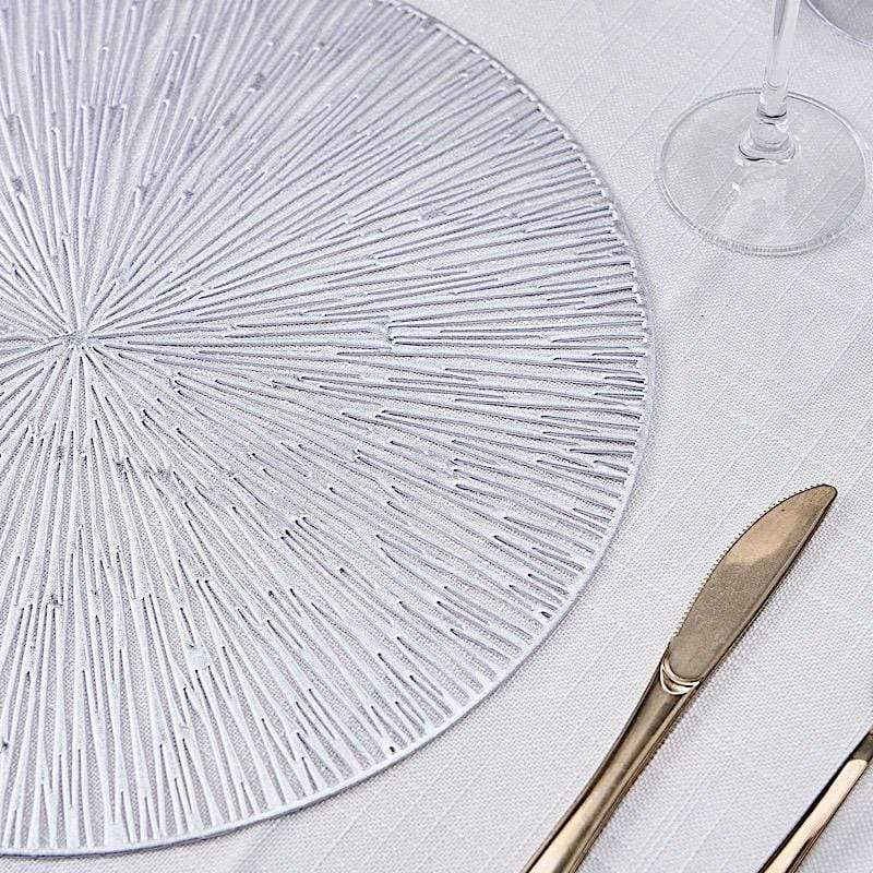6 pcs 15 in wide Spike Design Round Vinyl Placemats
