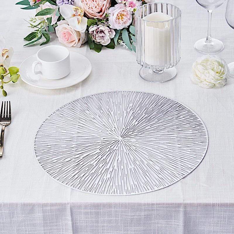 6 pcs 15 in wide Spike Design Round Vinyl Placemats