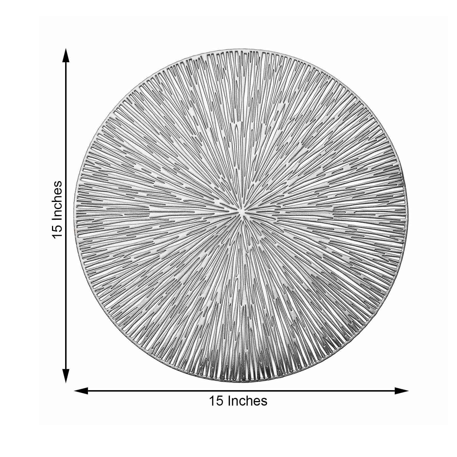 6 pcs 15 in wide Spike Design Round Vinyl Placemats