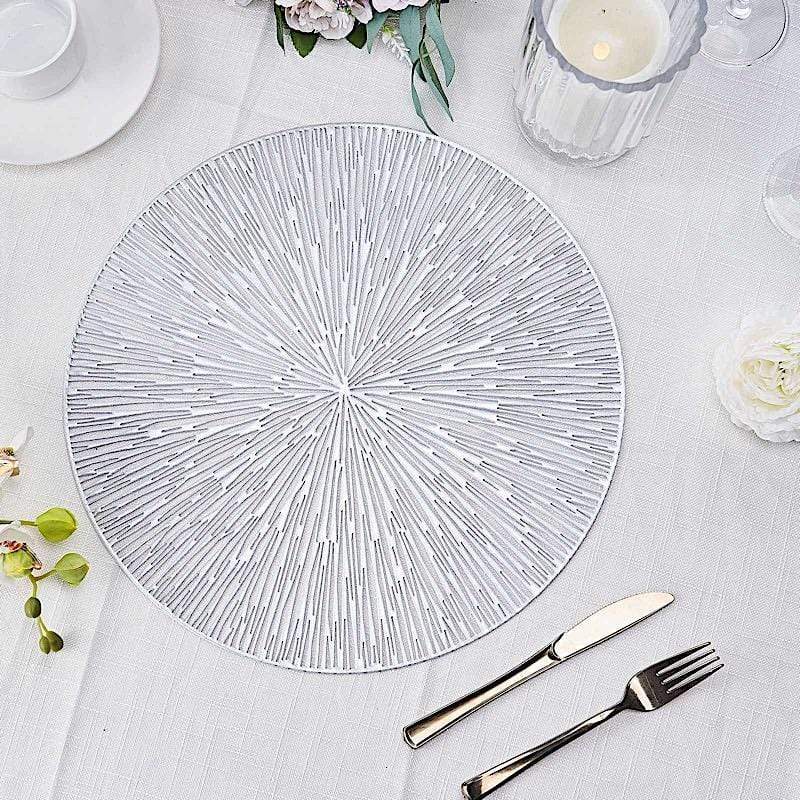 6 pcs 15 in wide Spike Design Round Vinyl Placemats