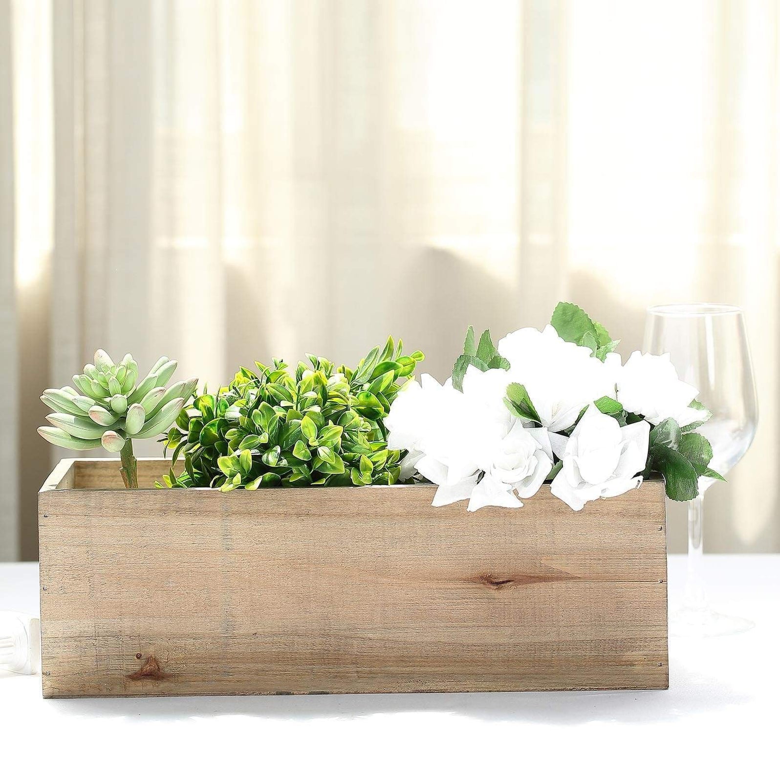 Natural Wood Rustic Planter Box Holders Centerpieces – Balsa Circle, LLC