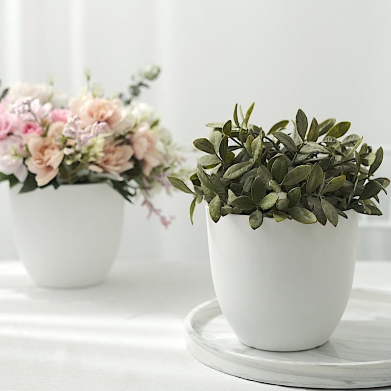plastic white pots for plants Balsa Circle 2 White 5.5" Plastic Succulent Planters Indoor Flower Plant Pots Party Events Decorations Supplies