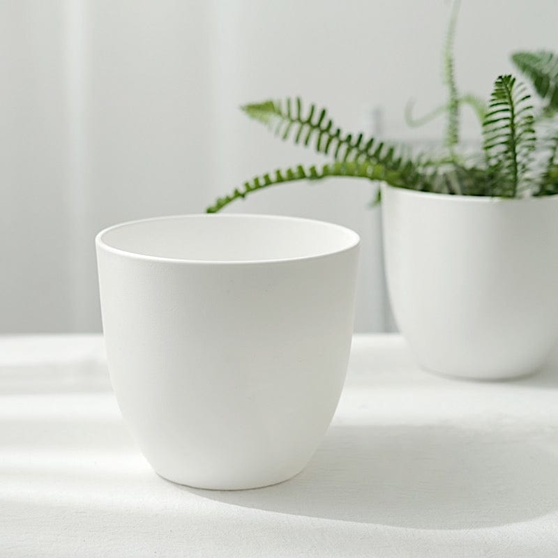 white succulent pots Balsa Circle 2 White 5.5" Plastic Succulent Planters Indoor Flower Plant Pots Party Events Decorations Supplies