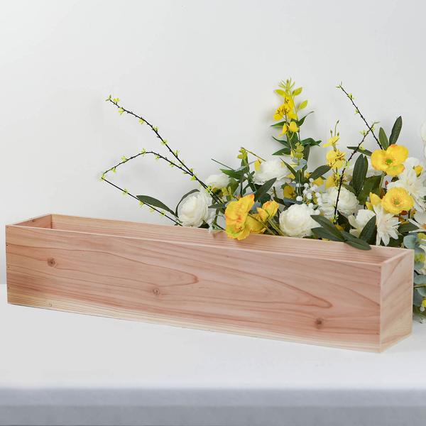 BalsaCircle 24x6 Brown Wood Rustic Rectangular Boxes Planter Holders  Centerpieces Wedding Party Crafts 