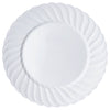 10 pcs 10.25" Disposable White Plastic Plates with Flaired Trim