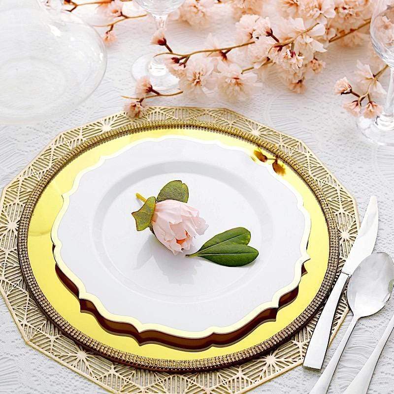 10 pcs 10 in Disposable Plastic Dinner Plates With Scalloped Rim