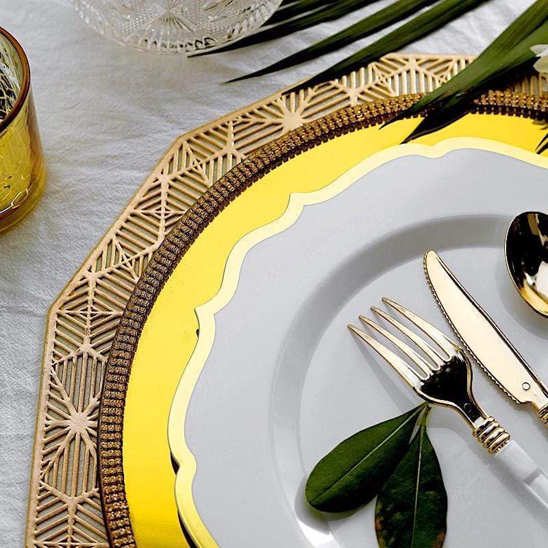 10 pcs 10 in Disposable Plastic Dinner Plates With Scalloped Rim