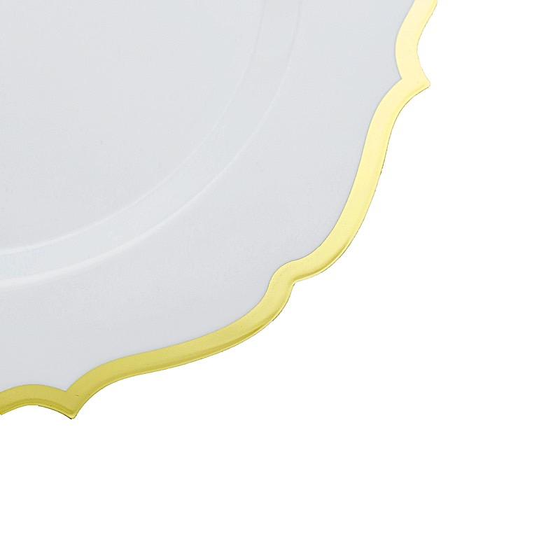 10 pcs 10 in Disposable Plastic Dinner Plates With Scalloped Rim