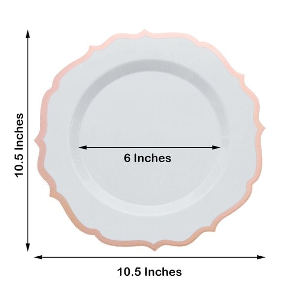 10 pcs 10 in Disposable Plastic Dinner Plates With Scalloped Rim