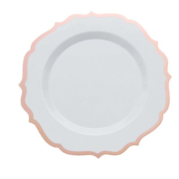 10 pcs 10 in Disposable Plastic Dinner Plates With Scalloped Rim
