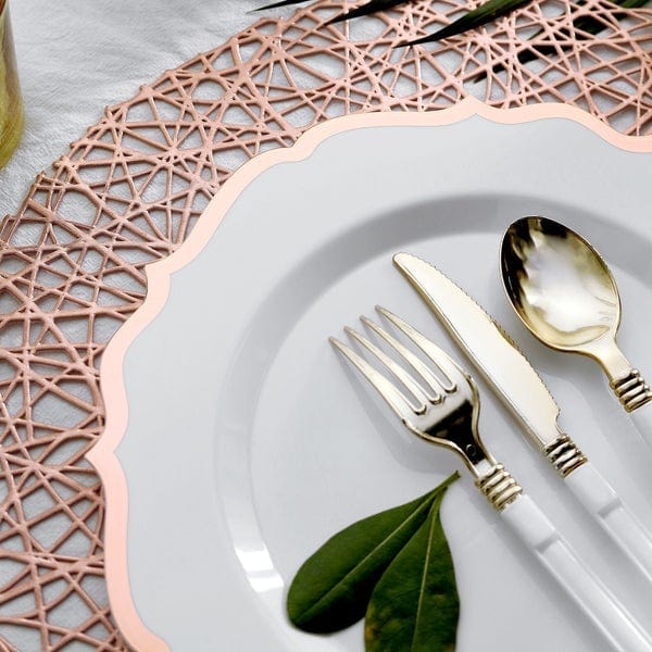 10 pcs 10 in Disposable Plastic Dinner Plates With Scalloped Rim