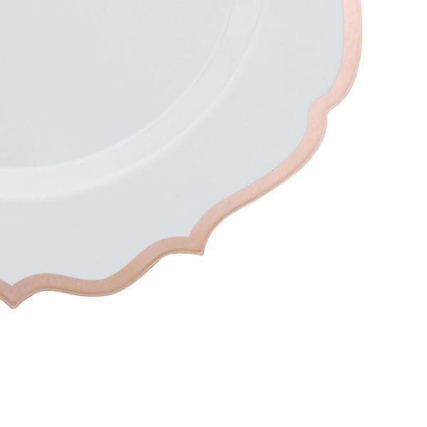 10 pcs 10 in Disposable Plastic Dinner Plates With Scalloped Rim