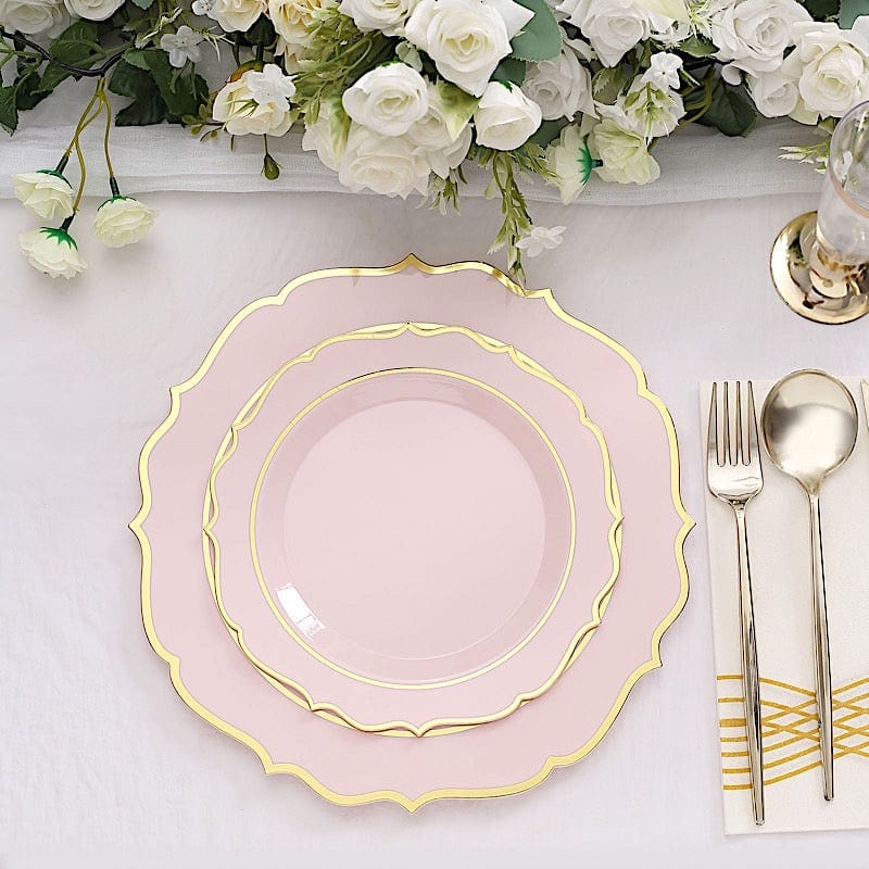 10 pcs 10 in Disposable Plastic Dinner Plates With Scalloped Rim