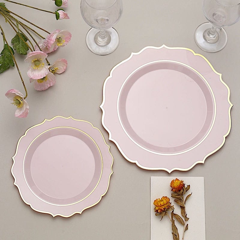 10 pcs 10 in Disposable Plastic Dinner Plates With Scalloped Rim